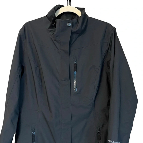 Eddie Bauer Women’s Eastsider Weatheredge Trench Coat Black Large Rain Layer - Picture 3 of 9